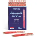 WRITECH Retractable Gel Ink Pens: 0.7mm Medium Point Red-Ink Color Pen for Journaling Smooth Writing Fine Tip Quick-dry Ink No Bleed Set 10ct image 0