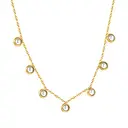 18K PVD Gold Stainless Steel Half-Pearl Station Necklace, 40+5cm Dainty Beaded Choker image 0