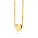 16-Inch 18K Gold Plated Heart Pendant Necklace, Dainty Stainless Steel Love Charm Choker image 0
