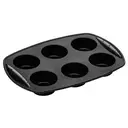 Bakeware 6 Cup Black Silicone Muffin Mould image 0