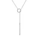 Ever Faith Adjustable Y Necklace with Circle and Custom Bar Lariat Pendant image 0