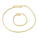 Minimalist Gold Chain Jewelry Set, Basic Choker and Matching Bracelet Set image 0