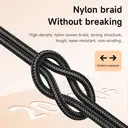 HOCO X76 4-in-1 Charging Cable - Lightning*2/ Micro-USB/ USB-C - 1M - Black image 4