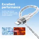 HOCO X99 60W Crystal Junction Silicone Charging Cable - USB-C to USB-C - Grey image 3