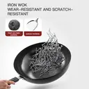 Maxcook No Coating Iron Wok Available for gas stove, induction stove,30CM MDB-30 image 2