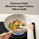 J.Zao White Granite Multi-Use Deep Frying Pan， Non-Stick Without Lid， 30cm image 5
