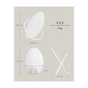 SONGMICSHOME Ensemble de 4 crochets pour manteaux HOME, en acier, pour manteaux et serviettes, capacité de charge par crochet jusqu'à 5 kg, design en forme d'œuf, blanc perle, pour salon, chambre, entrée image 1