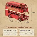 Robotime Rolife Puzzle 3D en bois autobus de Londres 19,4 x 7,8 x 11,3 cm, 1 pièce, décoration à la maison, décoration d’étagère,Cadeaux artisanaux pour adultes et adolescents,Jouets éducatifs image 2