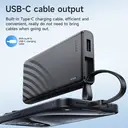 HOCO J129 5000mAh Power Bank – Built-in USB-C Cable - Black image 2