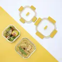 Citylife 3-teiliges Set aus Glas-Crisper, hochtemperaturbeständige Lunchbox, Bento-Box, großes Fassungsvermögen, versiegelt, quadratisch – 320/520/800 ml image 0