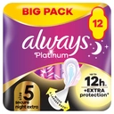 Always Platinum Secure Night Extra Sanitary Towels With Wings Size 5 12 Pads image 1