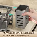 Maxcook Grey Sponge Holder for Kitchen Sink, Sink Organizer with High Brush Holder MCZW5554 image 6