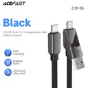ACEFAST USB-A/USB-C to USB-C Charging Cable - 0.2M - Black image 0