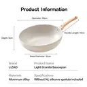 J.Zao White Granite Multi-Use Deep Frying Pan， Non-Stick Without Lid， 30cm image 8