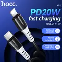 HOCO X82 PD 20W USB-C to Lightning Charging Cable - 1M - Black image 1
