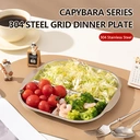 Maxcook 304 Stainless Steel Square 3-Compartment Plate - Capivara image 1