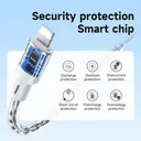 HOCO X99 60W Crystal Junction Silicone Charging Cable - USB-C to USB-C - Grey image 5