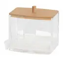 Boîte à coton-tiges en PS et bambou image 0