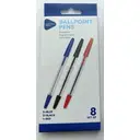 Lot de 8 stylos à bille - Bleu, noir et rouge image 0