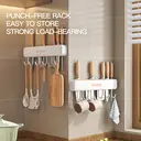 Maxcook Punch-free Knife Rest With Hooks White MCZW7223 image 5