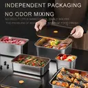 Maxcook 3pcs - 304 Stainless Steel Crisper Lunch Box Refrigerator Sealed Storage Box MCFT1434 - with Lid image 6