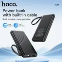 HOCO J129 5000mAh Power Bank – Built-in USB-C Cable - Black image 1