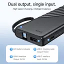 HOCO J129 5000mAh Power Bank – Built-in USB-C Cable - Black image 4