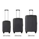 ochama Reiskoffer Set van 3 Stuks, Hardcase Kofferset met 360° Zwenkwielen en Trekstang, 20+24+28 Inch Bagageset voor Reizen, Robuuste Trolley Set, Obsidiaan Zwart image 0
