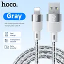 HOCO X99 2.4A Crystal Junction Silicone Charging Cable - Lightning - Grey image 0