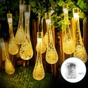 Aigostar Lichterkette Regentropfenform Warmweiß 2,5m 25LED 3AA Batterie Regentropfenform 8 Lichtmodi + Timer + Speicherfunktion image 0