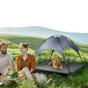 COSTWAY Lit à baldaquin pour chien gris - 105 x 87 x 89 cm  image 2