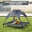 COSTWAY Lit à baldaquin pour chien gris - 105 x 87 x 89 cm  image 1