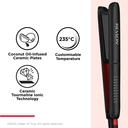 Revlon SmoothStay Straightener with Coconut Oil Infused Technology, 25mm Triple-Coated Ceramic Plates, Adjustable Temperature up to 235°C, Portable Storage Case Included for Easy Transport, Model RVST2211PUK image 1