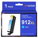 inkcloud 912XL Cartouche d'encre pour HP Officejet 8022/8025/8020 - Cyan image 0