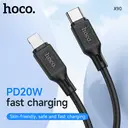 HOCO X90 60W USB-C to USB-C Charging Cable - White image 1