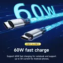 HOCO U112 60W USB-C to USB-C Charging Cable - Grey image 4