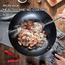 Maxcook No Coating Iron Wok Available for gas stove, induction stove,30CM MDB-30 image 5