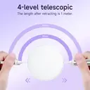 HOCO 3-in-1 Retractable Charging Cable - USB-A to Lightning/ USB-C/ Micro-USB - 1M - Purple image 4