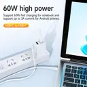 HOCO X83 60W USB-C to USB-C Charging Cable - 1M - White image 2