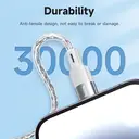 HOCO X99 60W Crystal Junction Silicone Charging Cable - USB-C to USB-C - Grey image 6