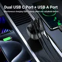 ACEFAST B14 165W 3-Port (USB-C*2/ USB-A) Car Charger - Black image 1