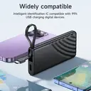 HOCO J129 5000mAh Power Bank – Built-in USB-C Cable - Black image 7