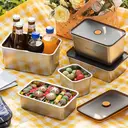 Maxcook 3pcs - 304 Stainless Steel Crisper Lunch Box Refrigerator Sealed Storage Box MCFT1434 - with Lid image 8