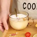 BJ Bajie Breakfast Cup Oat Cup Glass Bowl Tea Glass Cup Milk Cup Mark Cup Water Cup with Spoon 450ML image 6