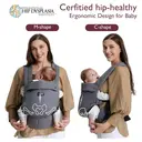 Momcozy Babytrage – ergonomisch, bequem und leicht, für 3–20 kg, einfach anzulegen, freie Hände, verbesserte Lendenstütze, körpernahes Design, für Babys und Kleinkinder, Grau image 3