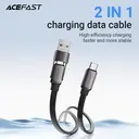 ACEFAST USB-A/USB-C to USB-C Charging Cable - 0.2M - Black image 1