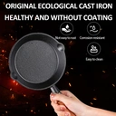 Maxcook Uncoated Cast Iron Pot - Wooden Handle - 10cm Diameter image 2