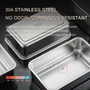 Maxcook 3pcs - 304 Stainless Steel Crisper Lunch Box Refrigerator Sealed Storage Box MCFT1434 - with Lid image 2