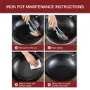 Maxcook No Coating Iron Wok Available for gas stove, induction stove,30CM MDB-30 image 7