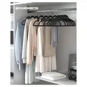 SONGMICSHOME 20 Cintres en velours antidérapants avec barre à cravate crochet pivotant 360° gain de place 43,5 cm noir image 1